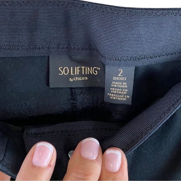 Chico’s So Lifting Women’s Black Casual Straight Leg Pants Sz 12 (2) SHORT‎ - Picture 4 of 9